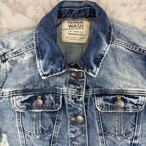 ZARA Trafaluc Premium Wash Distressed Denim Jacket Medium EUR M USA M